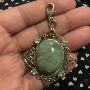 Vintage Green Stone Pendant